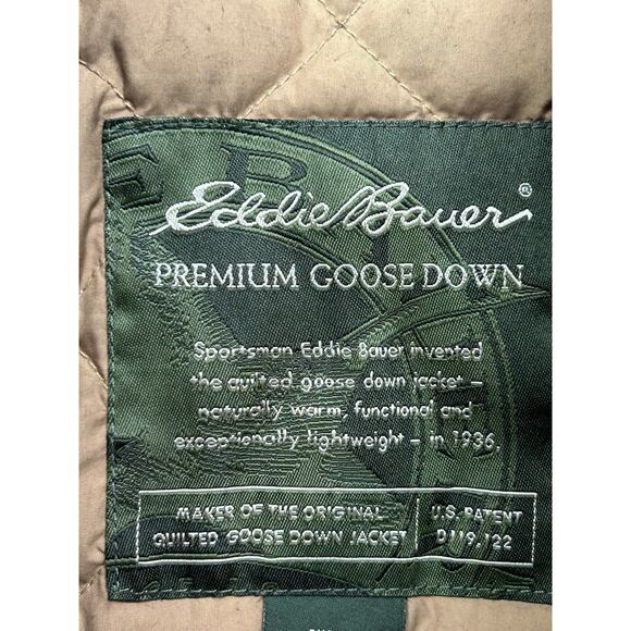 Eddie Bauer Womens Premium Goose Down Vest Womens Medium Tan Embroidered Floral - Picture 4 of 9